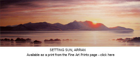 Artist's Work - Sun Setting on Island of Arran, Scotland